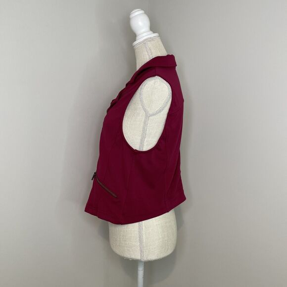 Torrid Moto Cropped Vest Full Zip Pockets Biker Jacket Beet Red Size 1 1X 14-16 - Picture 5 of 10